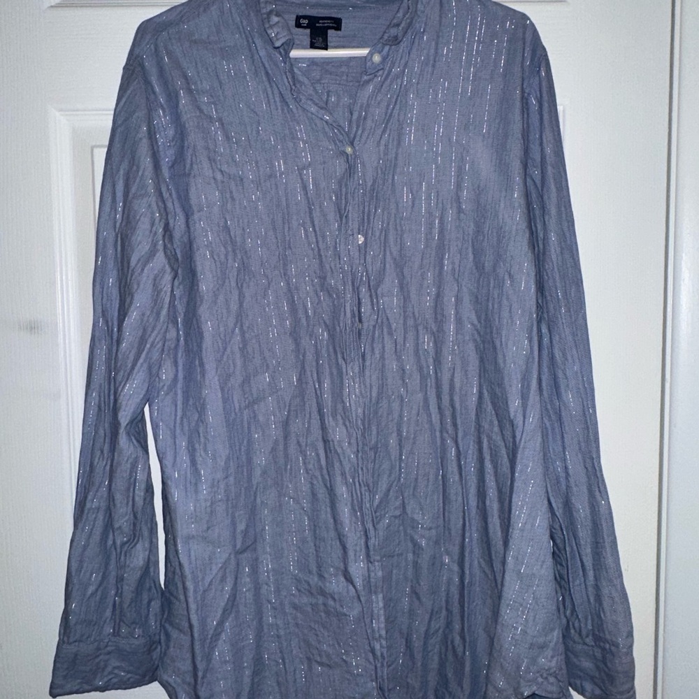 Gap Blue Boyfriend Fit Shirt